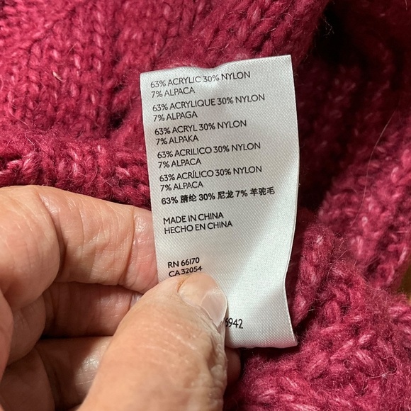 ANTHROPOLOGIE Acrylic Nylon Alpaca Blend Ramona Cable Knit V-Neck Sweater Sz S - Picture 10 of 12